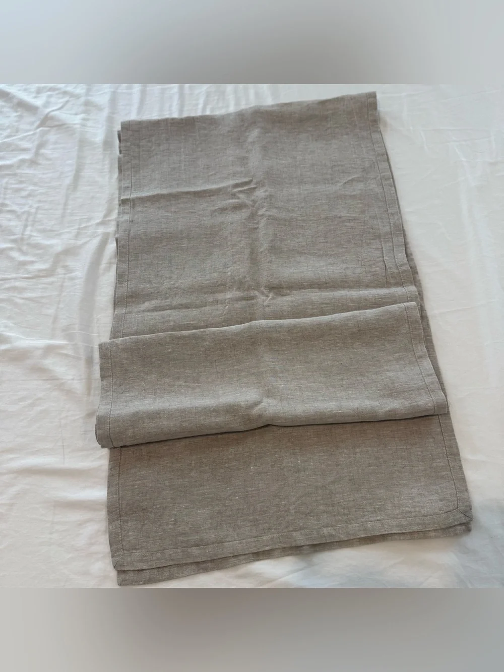 Quince Cream Linen Dining Table Runner